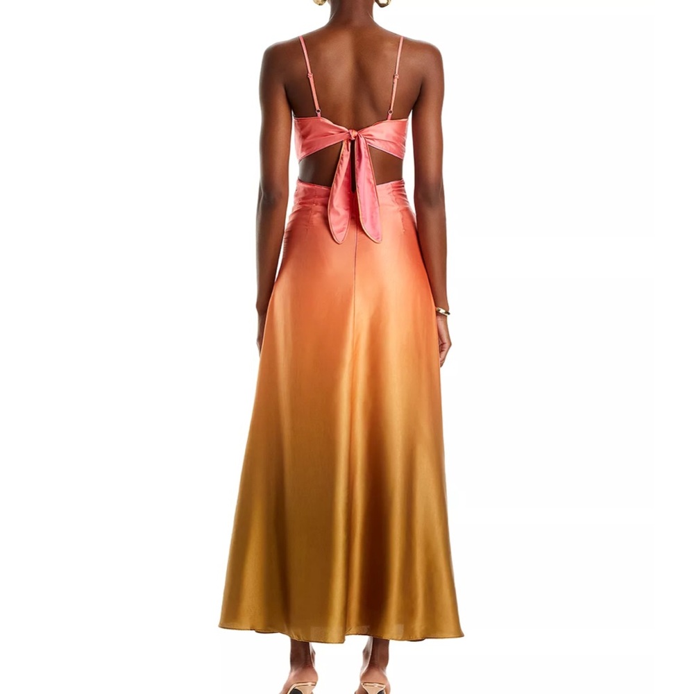 Bardot Pink to Gold Ombre Backless Maxi Dress - Picture 3 of 4
